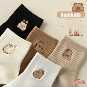 جوراب نیم ساق گلدوزی خرسی کد 1775