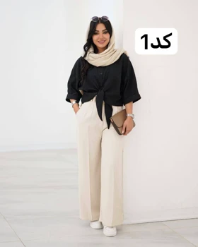 شومیز تک مشکی گره‌ای کد 824