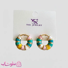 گوشواره دخترانه YSX مدل حلقه‌ای رنگی کد 2991