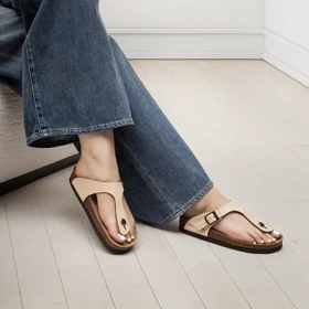 صندل لا انگشتی مدل برکین_کرم کد 1967