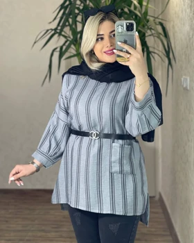 مانتو تونیک راه راه کد 50150