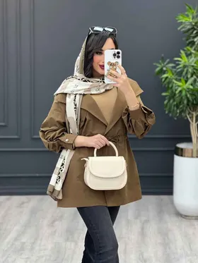 بارانی کلاه دار آستین دو دکمه