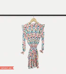 پیراهن سفید طرح گل‌دار