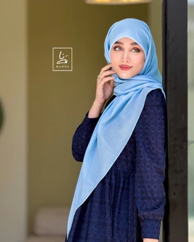 روسری کریشه لمه آبی آسمانی