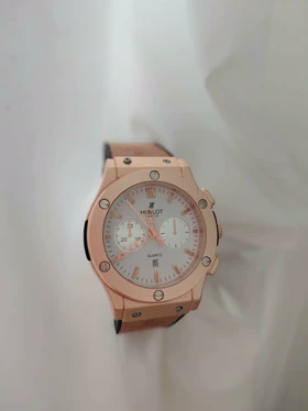 ساعت مردانه HUBLOT تاریخ شمار طرح سه موتوره رنگ صفحه سفید