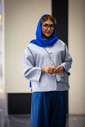 مانتو کتان لمه خطی 4 دکمه