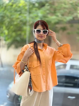 شومیز باکسی آستین عروسکی
