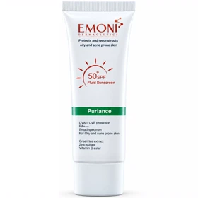 فلوئید ضد آفتاب بی رنگ امونی مدل Puriance مناسب پوست چرب و دارای آکنه SPF50+ حجم 50ml