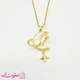 گردنبند زنانه ماه ستاره زحل طلایی