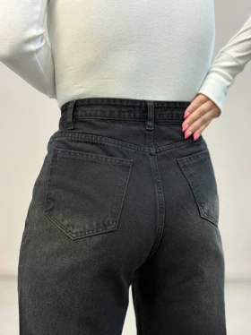 شلوار جین فلربگ ذغالی تینت9475