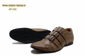 کفش روزمره سه سگک کشی چرم طبیعی