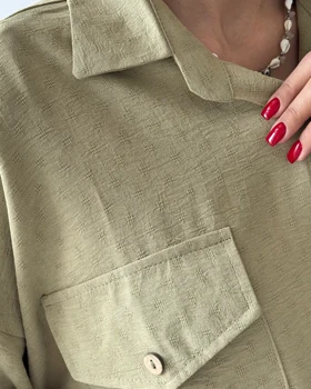 شومیز دکمه چوبی الیانا کد 500453