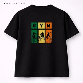تیشرت ورزشی طرح GYM | قواره باکسی %100 پنبه کد 1289