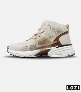 کفش کتانی ساق‌دار مردانه و زنانه کرم قهوه ای Nike cushlon مدل 7610