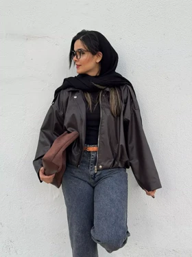 کاپشن چرم آستردار شکیرا