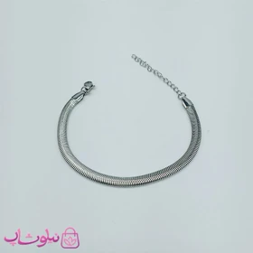 دستبند هرینگبون نقره ای رنگ مدل نرم عرض 8 میل کد 941