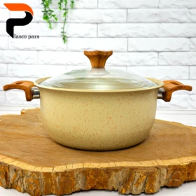 قابلمه 24 ونیز دسته چوبی درب پیرکس کاپوچینو هاناتک