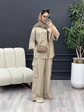 ست مانتو و شلوار دو جیب پیله