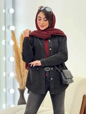 مانتو جین برش‌دار دلانا