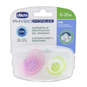 پستانک سیلکیونی چیکو Chicco مدل Physio Air مناسب 16-6 ماه بسته 2 عددی