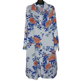 مانتو زنانه نخی گل‌دار وارداتی