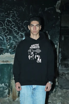 هودی مشکی اسپرت طرح Arctic Monkeys 2 - فواصل