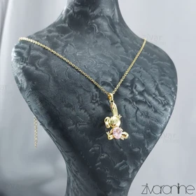 گردنبند زنانه نگین‌دار مدل خرگوش 50052
