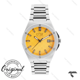 ساعت کرست مردانه 6328-1 سیلور صفحه زرد Crest-11014-G