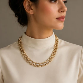 گردنبند زنانه ژوپینگ مدل آمیتیس طرح رولکسی نگیندار