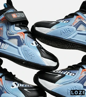 کفش کتانی بچه گانه طوسی مشکی آبی 23 NIKE AIR JORDAN