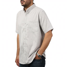 پیراهن آستین کوتاه لینن مردانه مدل 6215940