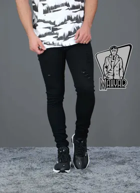 شلوار جین مشکی زاپ‌دار
