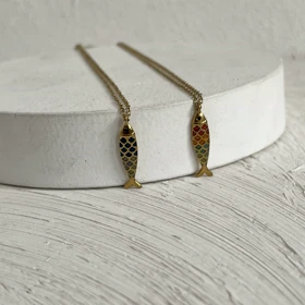 گردنبند با ماهی رنگارنگ میناکاری استیل رنگ ثابت