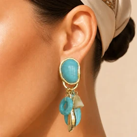 گوشواره مدل آکوا مارین - کد 6528