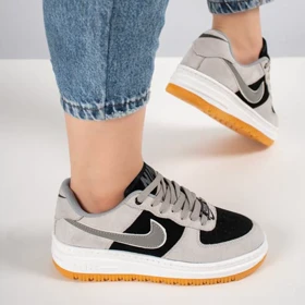 کفش و کتانی زنانه مدل نایک ایرفورس NIKE_AIR FORCE رنگ طوسی مشکی