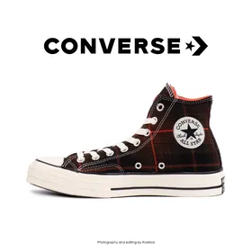 کتانی کانورس آل استار - Converse Plaid Chuck 70 Black/Bright/Crimson Egret