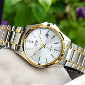 ساعت مچی مردانه کاسیو ترند صفحه سیلور بند دو رنگ