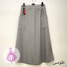 دامن فوتر دیپلمات بلند در رنگبندی متنوع(کد1423) (طوسی)