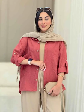 مانتو دو جیب آستین پاگن ساناز