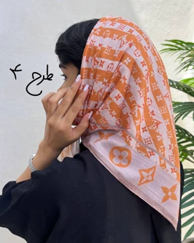 مینی اسکارف نارنجی اسمارتیزی طرحدار 3711