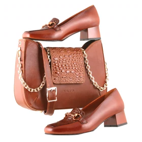 ست کیف و کفش زنانه چرم یلسان مدل راشا کد 914-SERENA-GAN