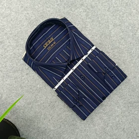 پیراهن استین بلند مردانه _ طرح راه راه قواره کلاسیک