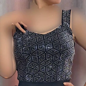 کراپ مجلسی نگین‌دار