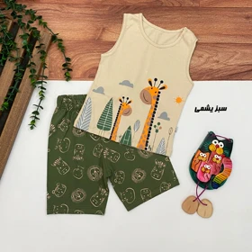 تاپ شلوارک نوزادی طرح زرافه