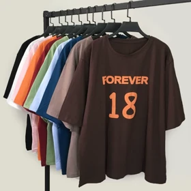 تیشرت لانگ باکسی زنانه طرح FOREVER18