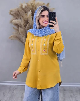 شومیز مانتویی گلدوزی
