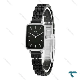 ساعت زنانه دنیل ولینگتون مستطیلی مشکی قاب سیلور DW-8031-L