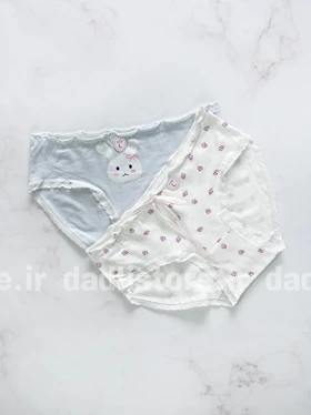شورت نخ پنبه اسلیپ عروسکی سفید آبی