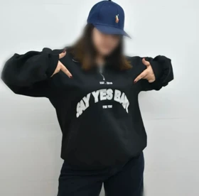 بلوز دورس نیم زیپ Yes Baby تو کرکی (مشکی)