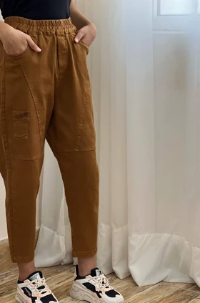 شلوار کتان کبریتی مام فیت کد 1850